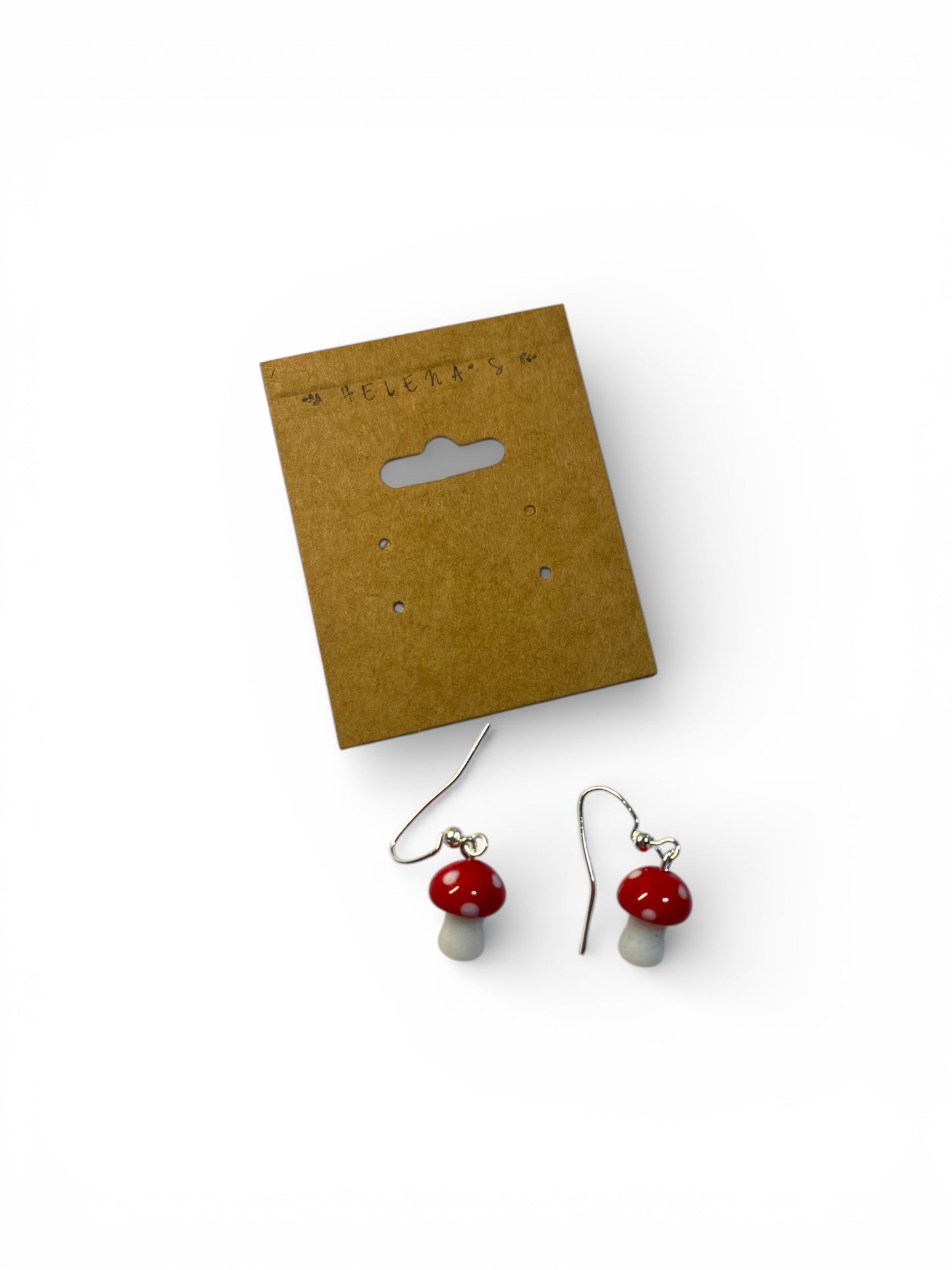 Whimsical Glass Mushroom Drop Earrings