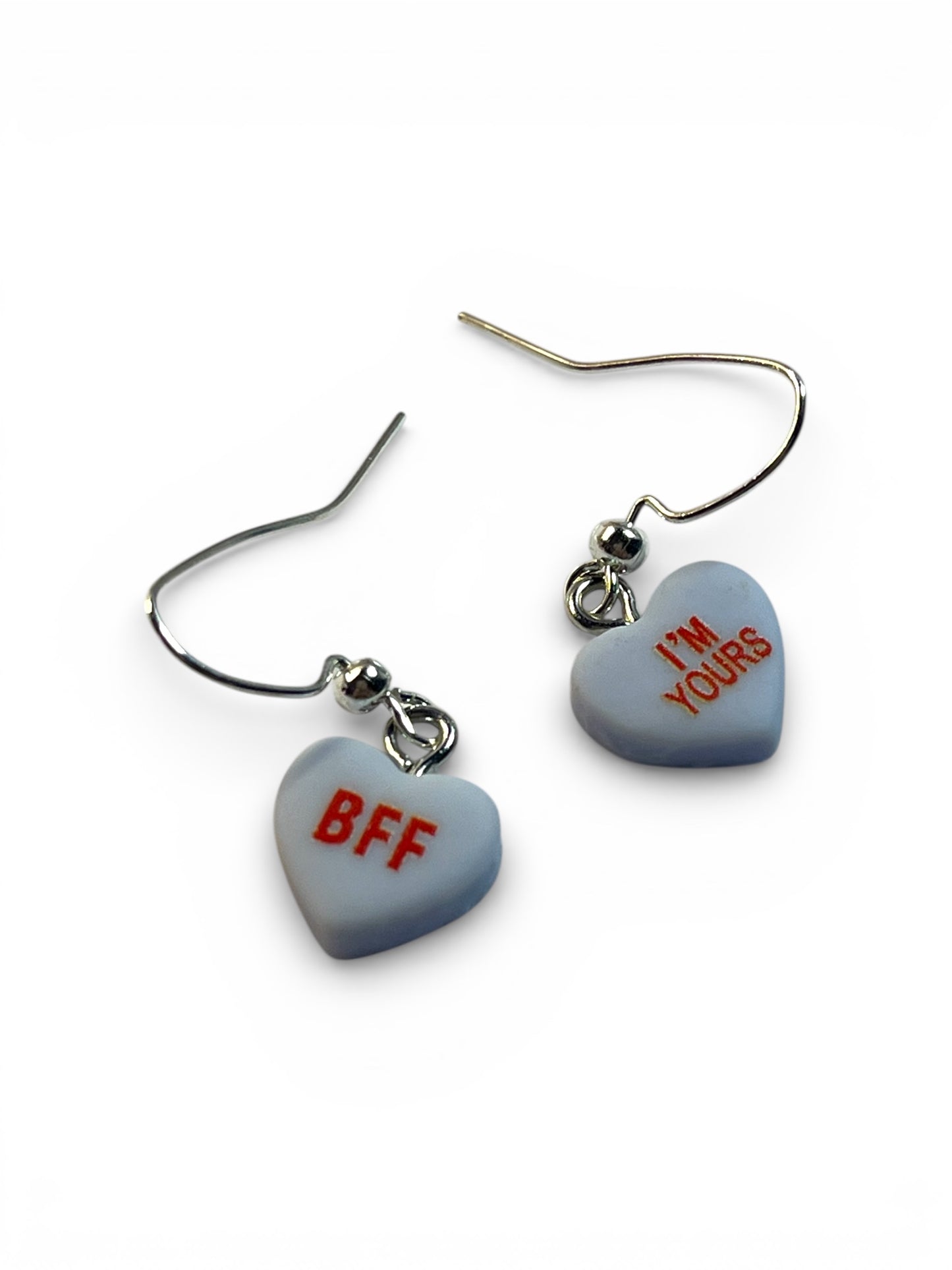 Candy Heart Message Dangle Earrings