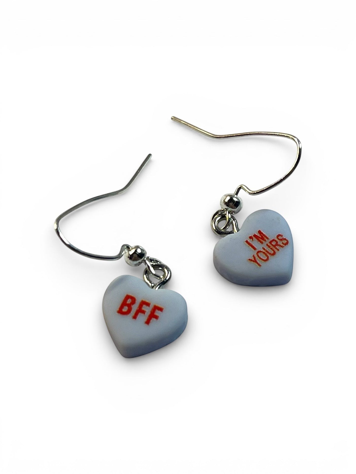 Candy Heart Message Dangle Earrings