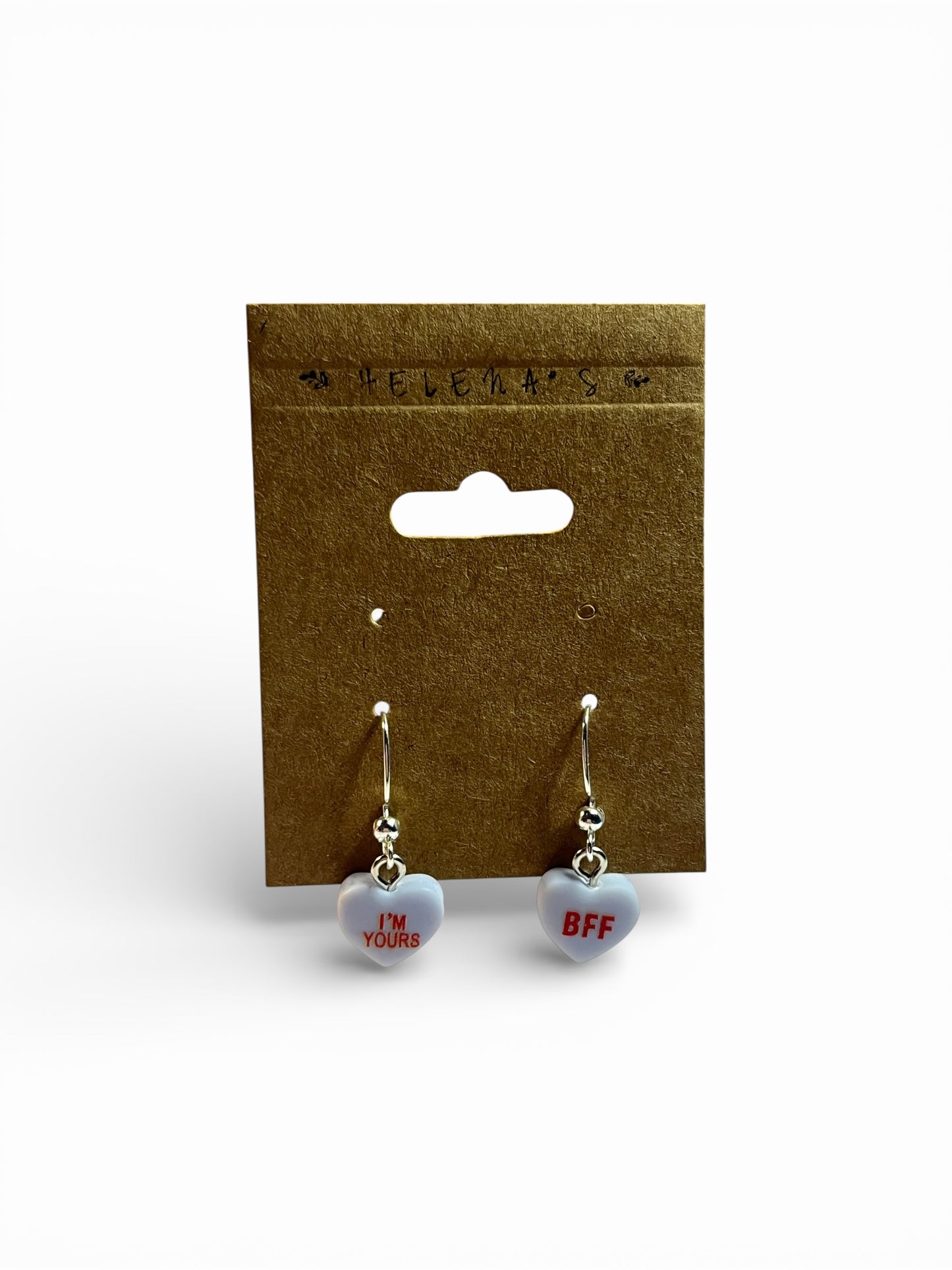 Candy Heart Message Dangle Earrings