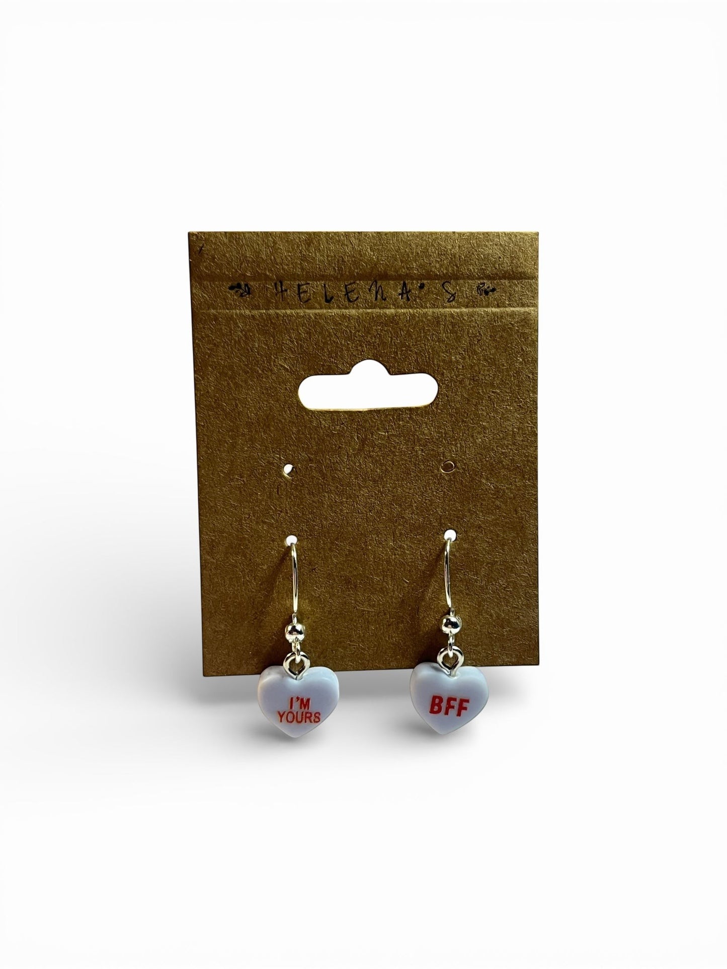 Candy Heart Message Dangle Earrings