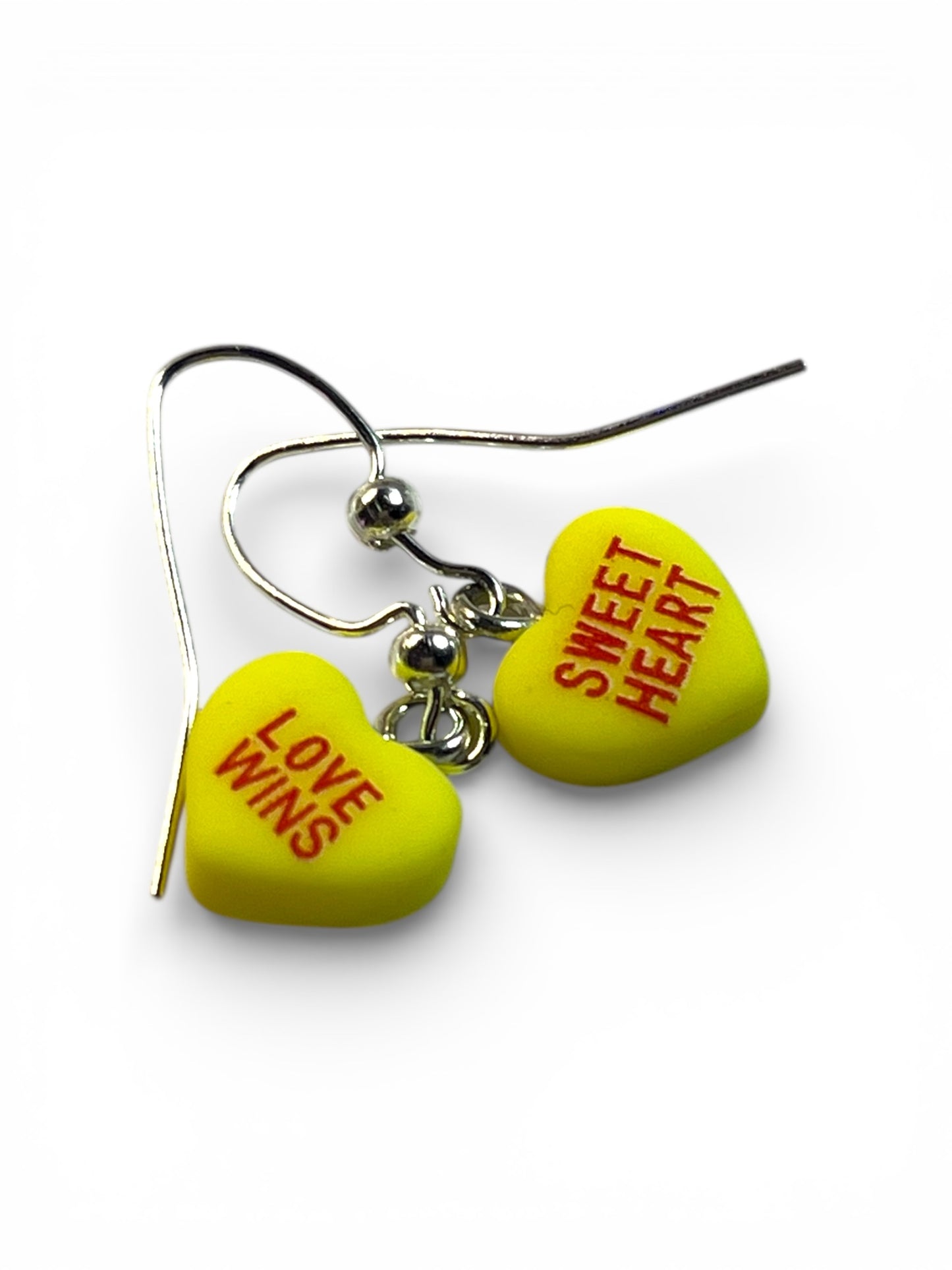 Candy Heart Message Dangle Earrings