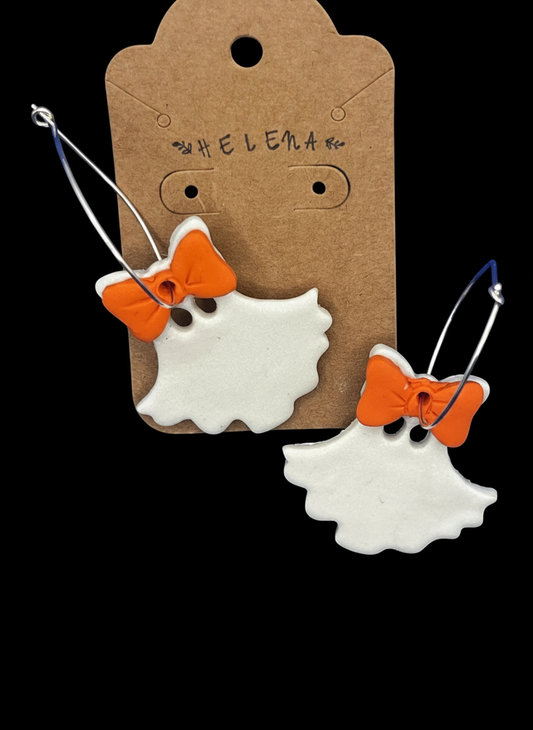 Helena’s Artisan & Gift Co. Festive Ghost Hoop Earrings